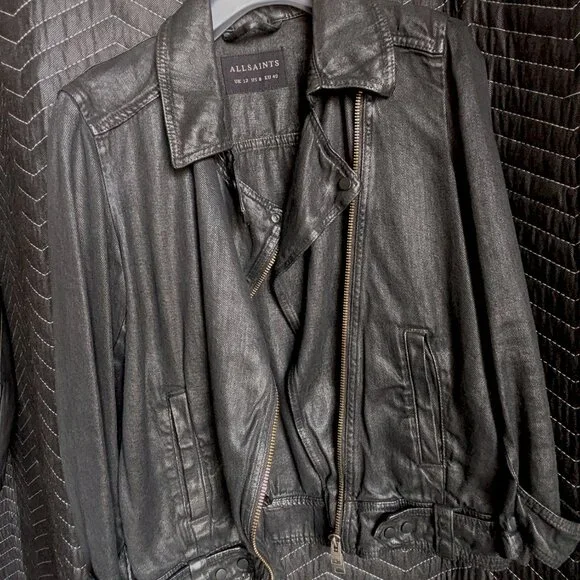 All Saints Black Jean Jacket - Picture 3 of 16